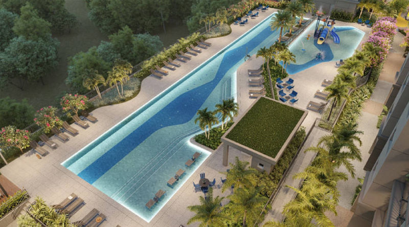 Vista aérea piscina